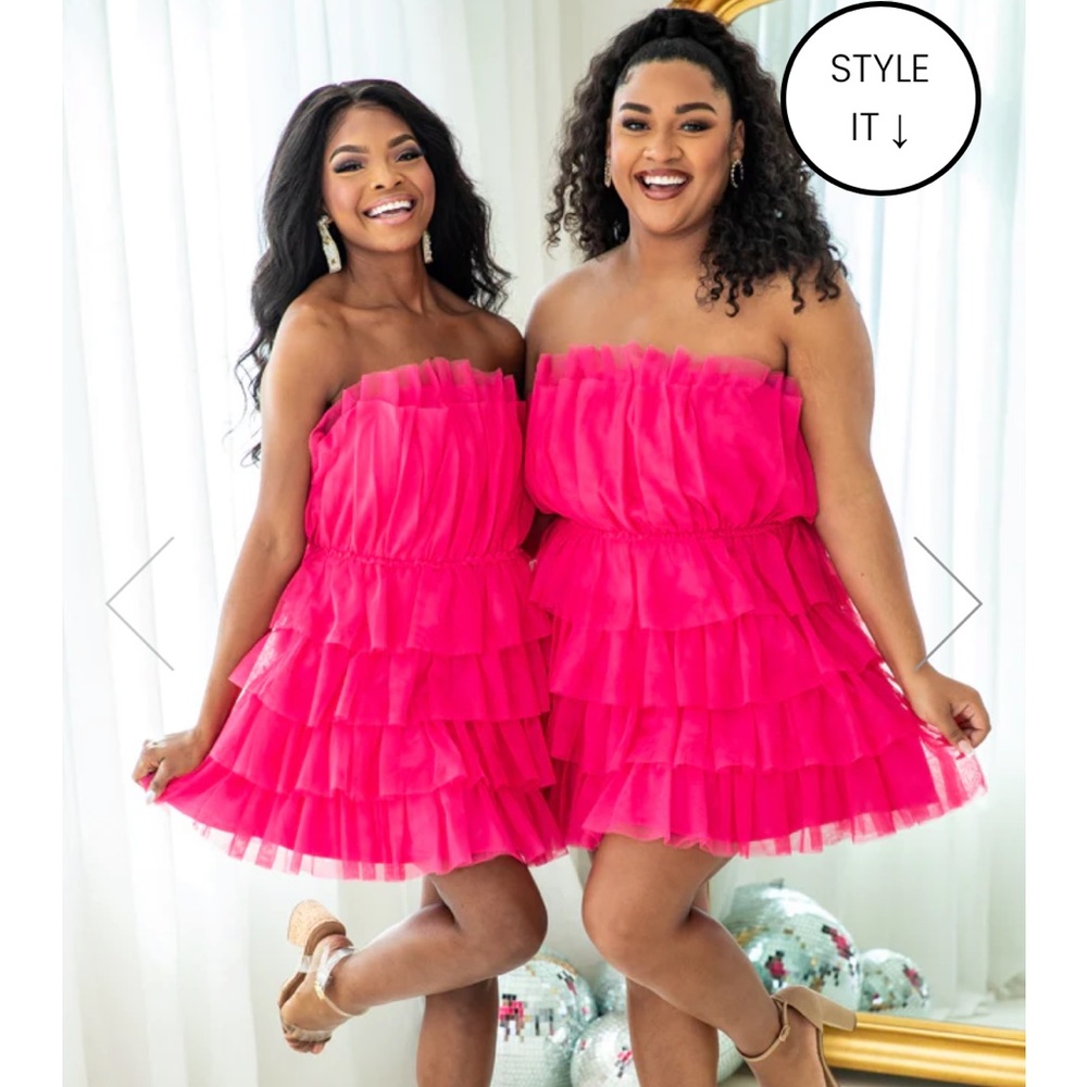 Pink Lily Karma is My Boyfriend Hot Pink Tulle Dress